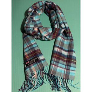 Beonon 100% Cashmere Anderson Tartan Scarf - Navy Green Red Made in Scotland